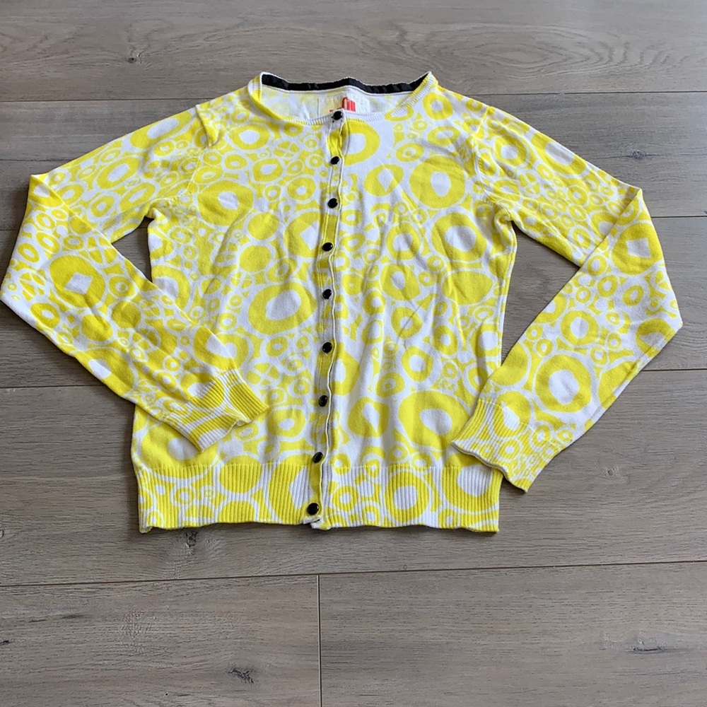 Volcom Yellow and White Cardigan Medium